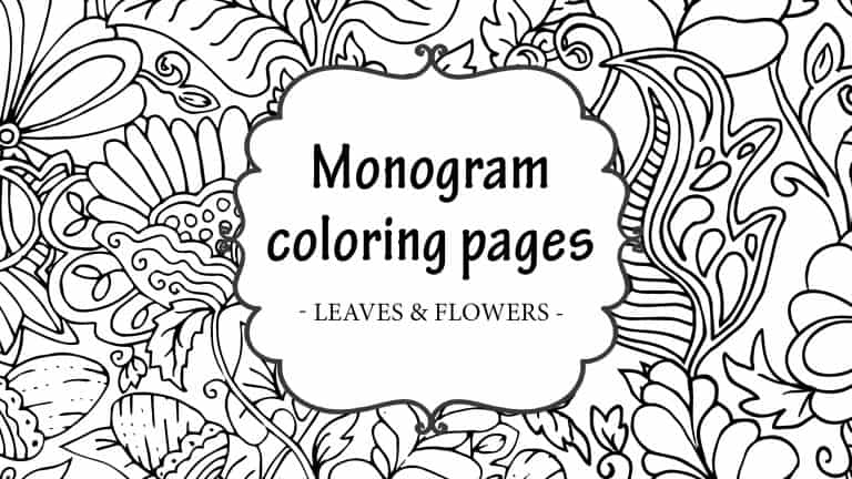 FREE Printable Monogram Coloring Pages
