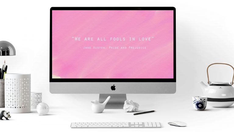 Jane Austen Quote – We Are All Fools In Love – Digital Desktop Wallpaper