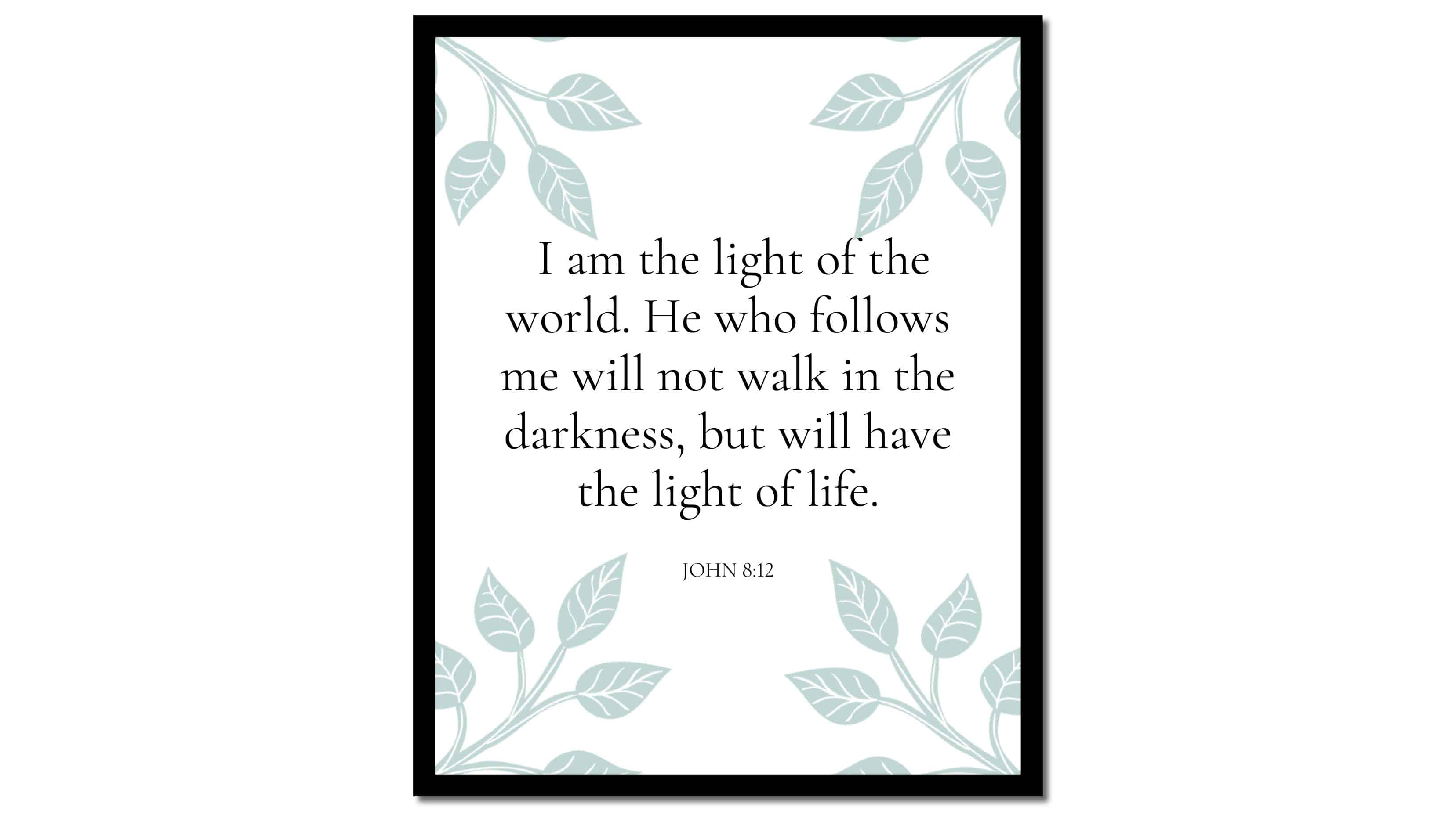 I Am the Light of the World – John 8:12 (Scripture Wall Art)