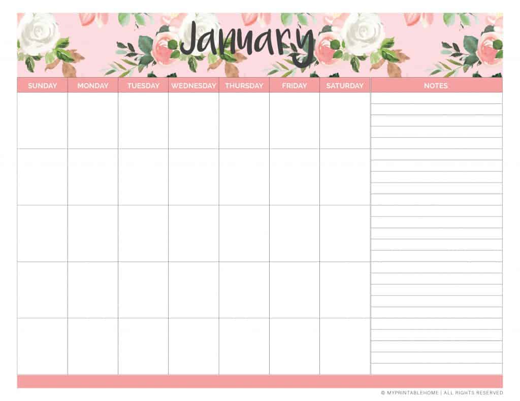 free printable monthly planner calendar undated my printable home