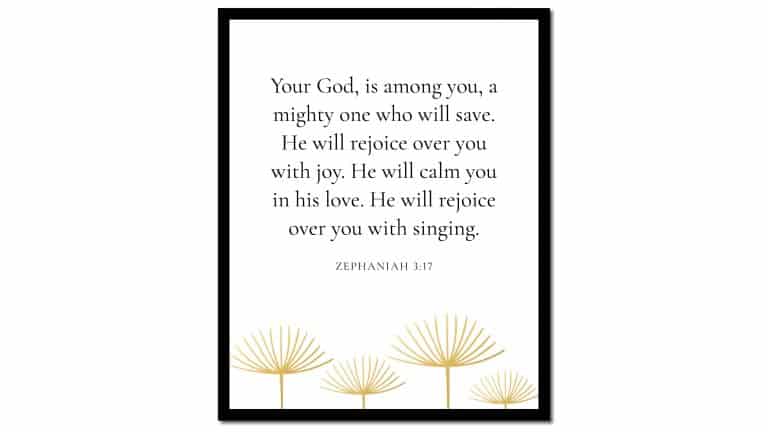 You’re God is Among You – Zephaniah 3:17 (Scripture Wall Art)