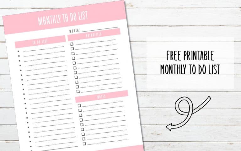 Monthly To Do List