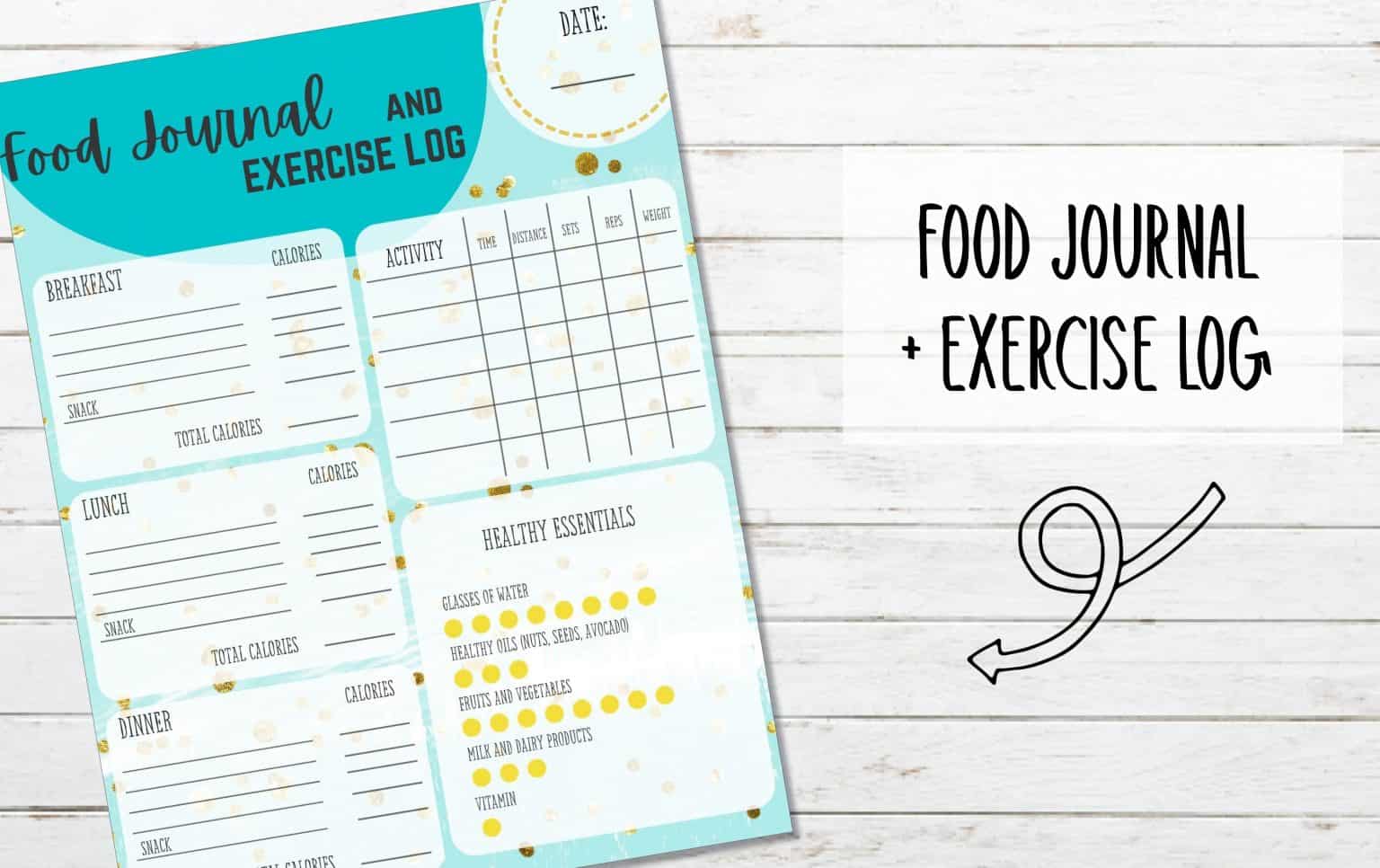 Printable Food Journal and Exercise Log - My Printable Home
