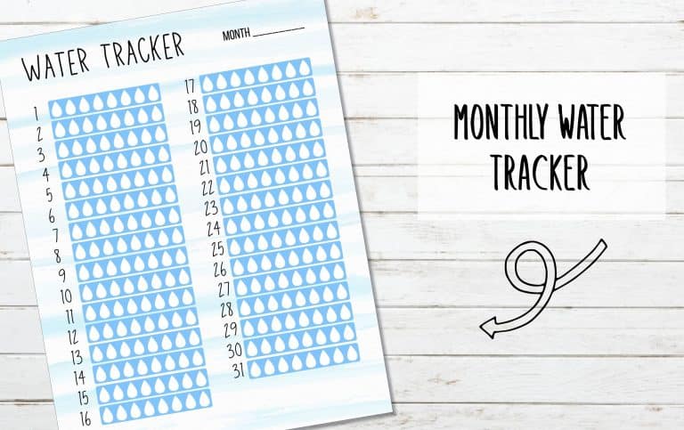 Printable Monthly Water Tracker