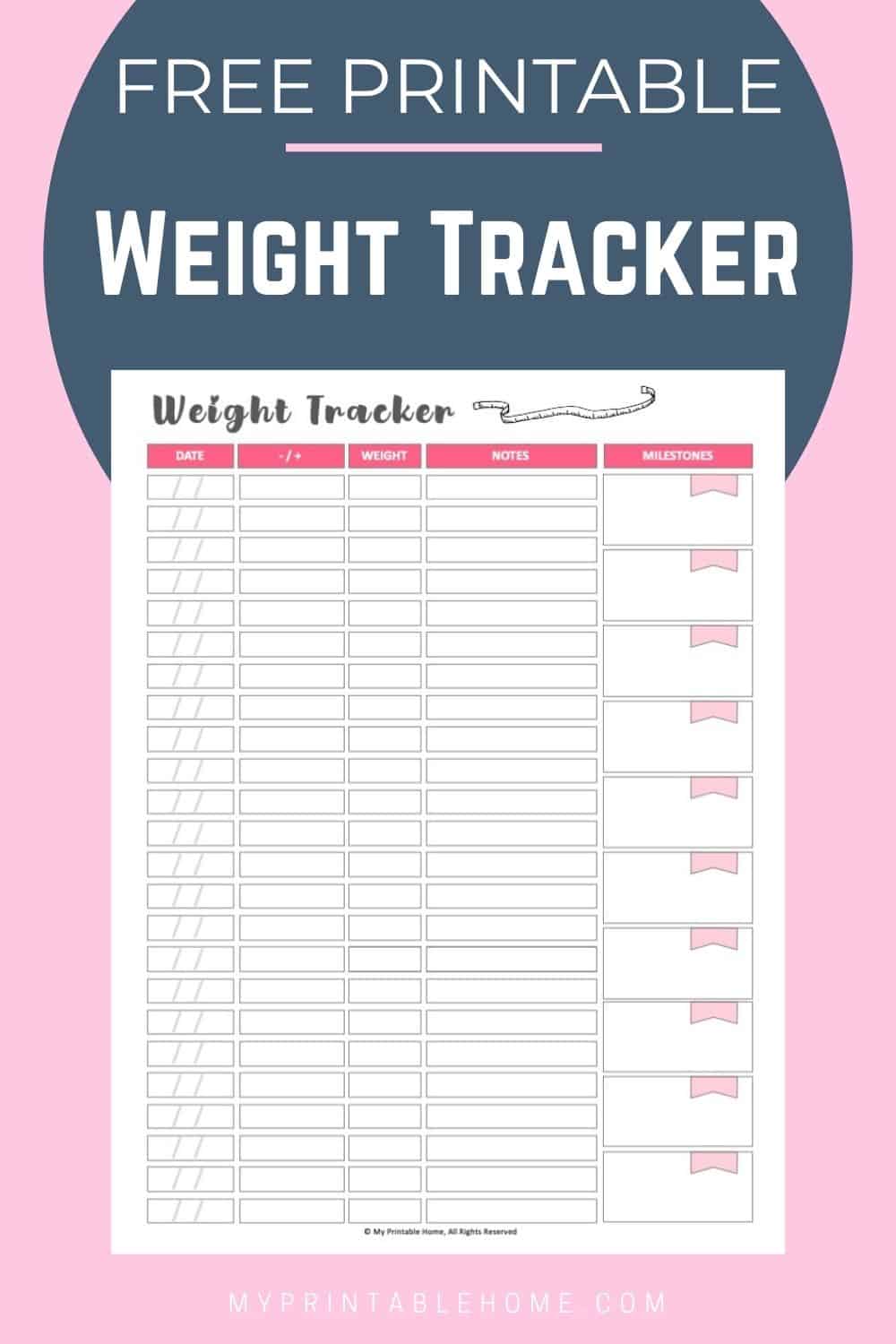 Weight Tracker My Printable Home