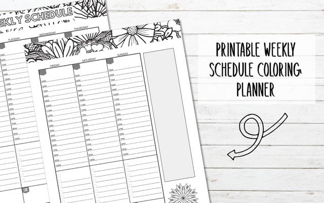 Printable Weekly Schedule Coloring Pages