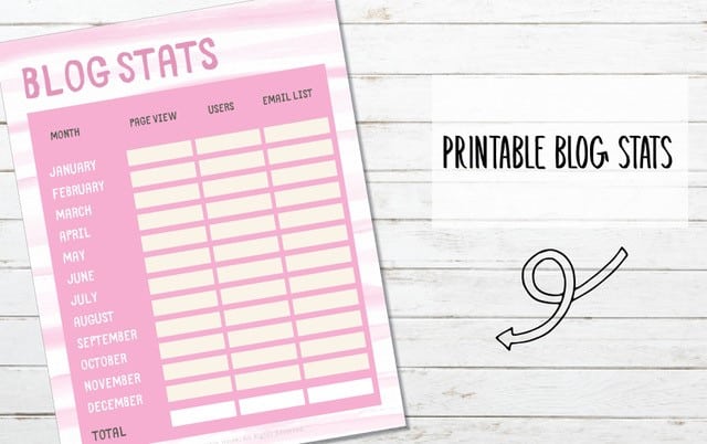 Free Printable Blog Stats Page