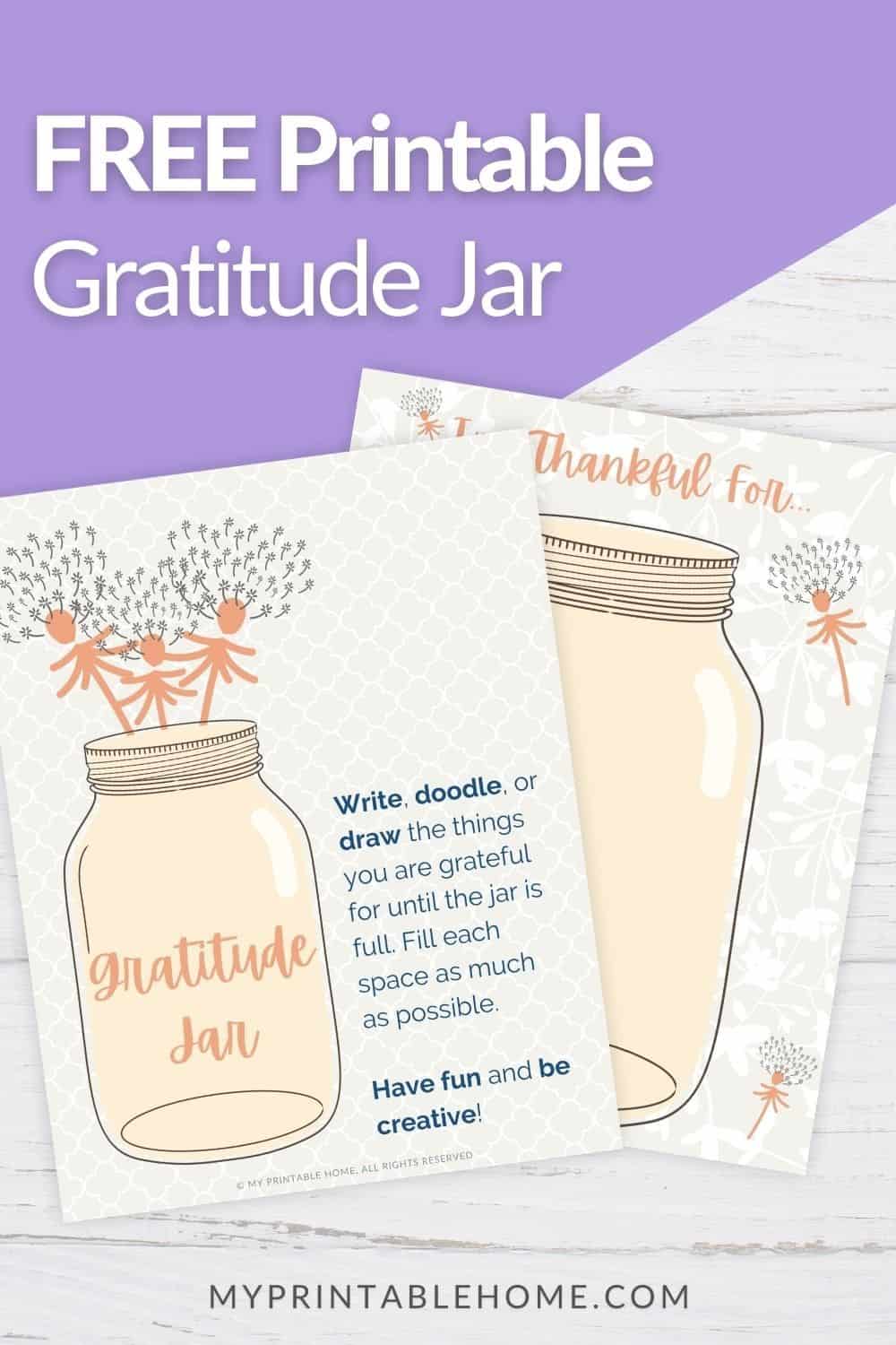Free Printable Gratitude Jar My Printable Home
