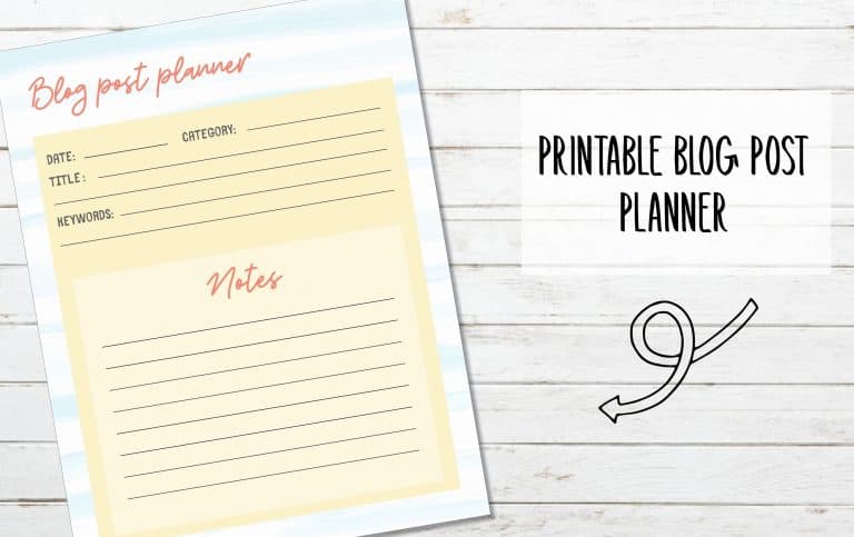 Free Printable Blog Post Planner