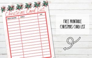 FREE Printable Christmas Card List - My Printable Home