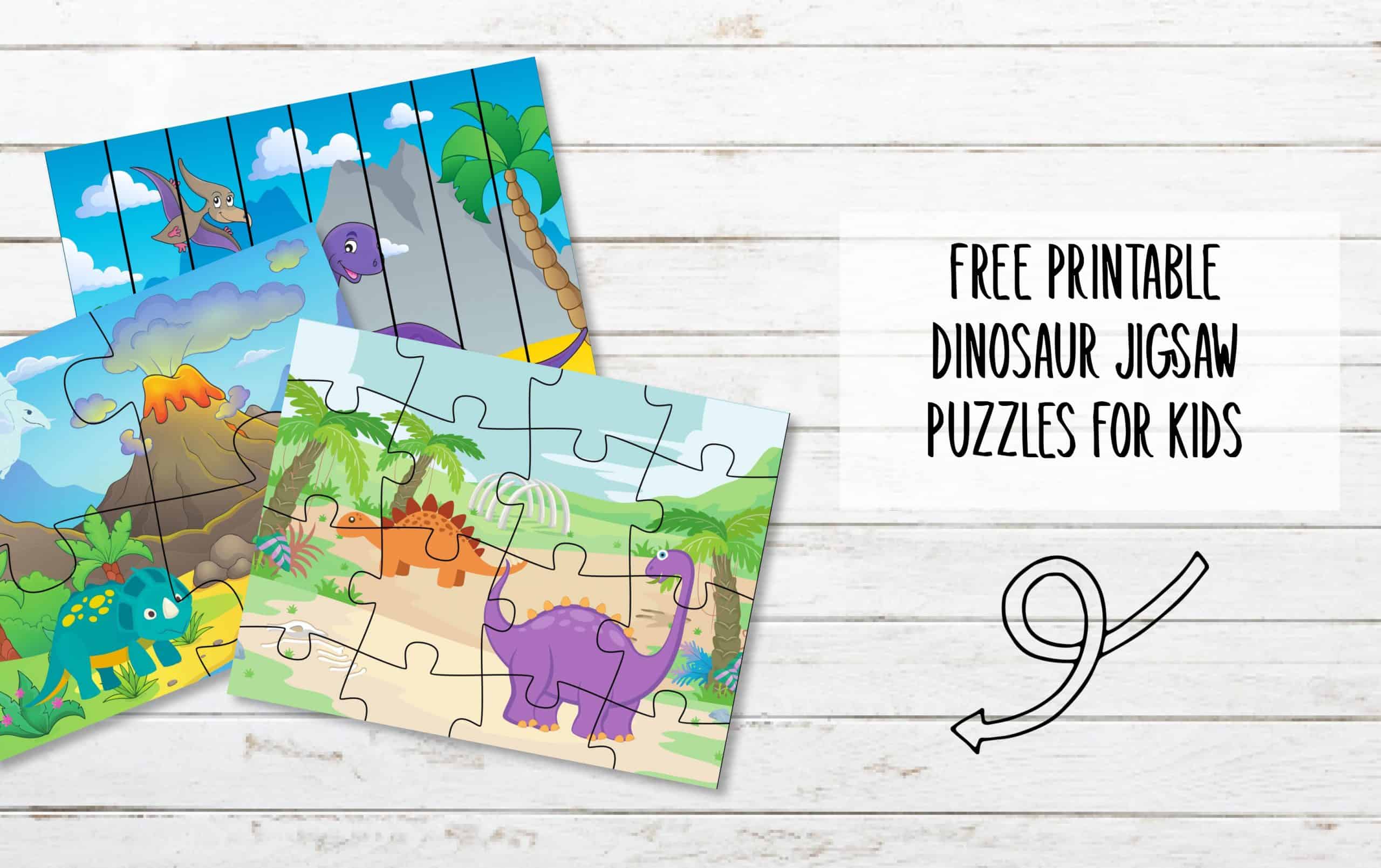 FREE Printable Dinosaur Jigsaw Puzzles for Kids