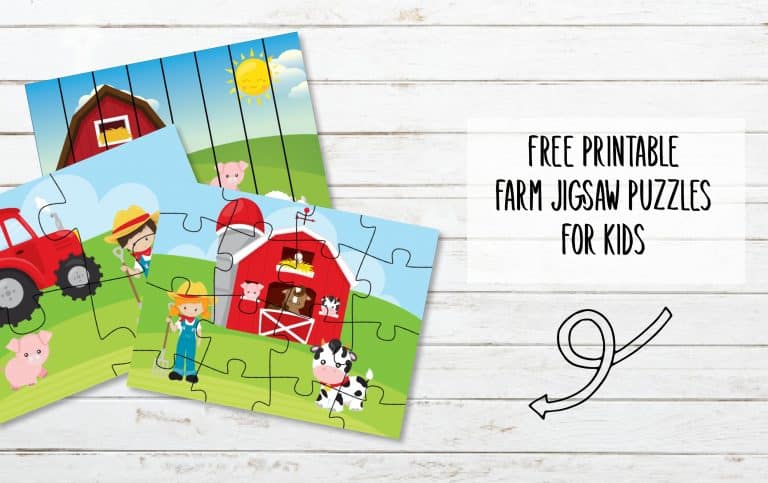 FREE Printable Farm Jigsaw Puzzles for Kids