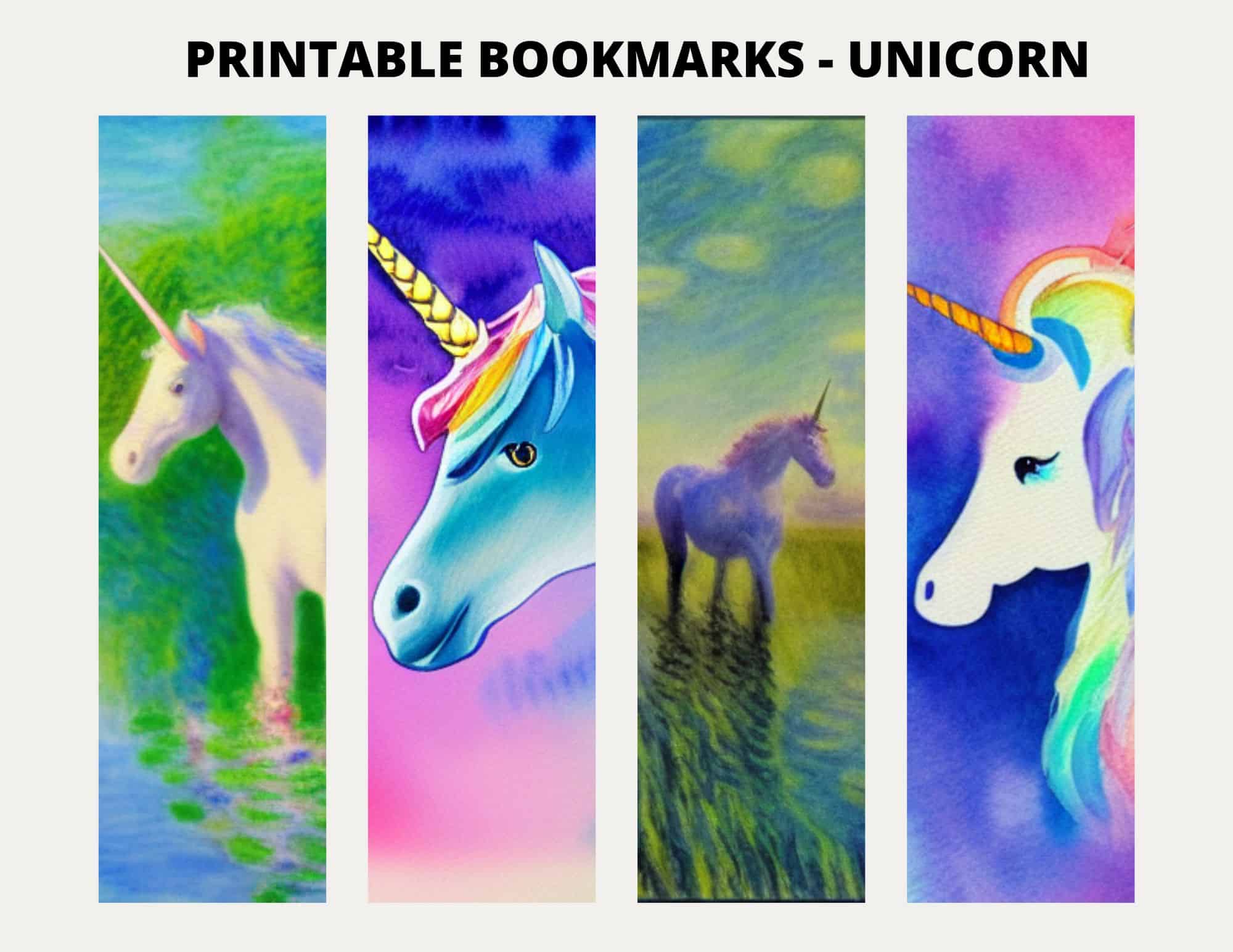 Printable Unicorn Bookmarks - My Printable Home