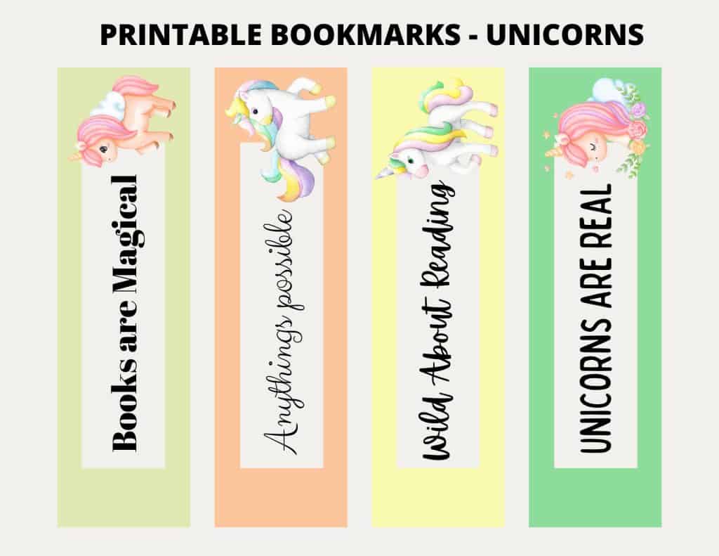 Printable Unicorn Bookmarks