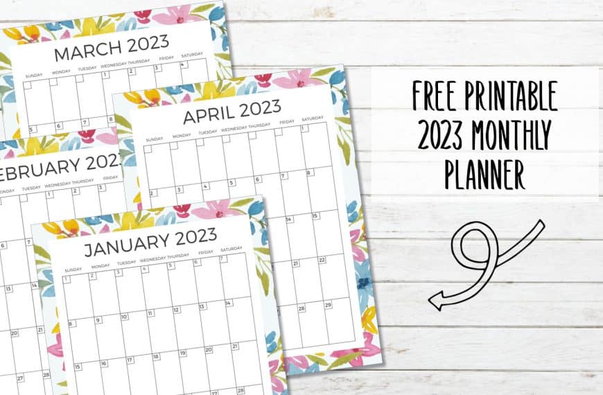 Printable 2023 Monthly Planner (Floral)