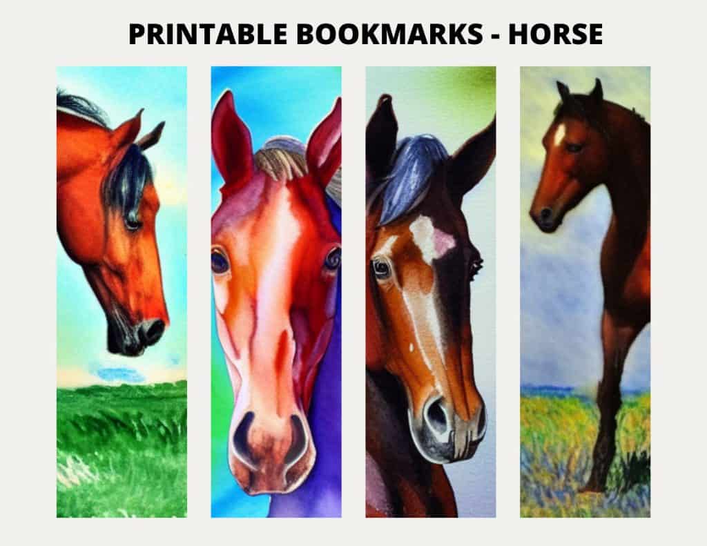 Printable Horse Bookmarks