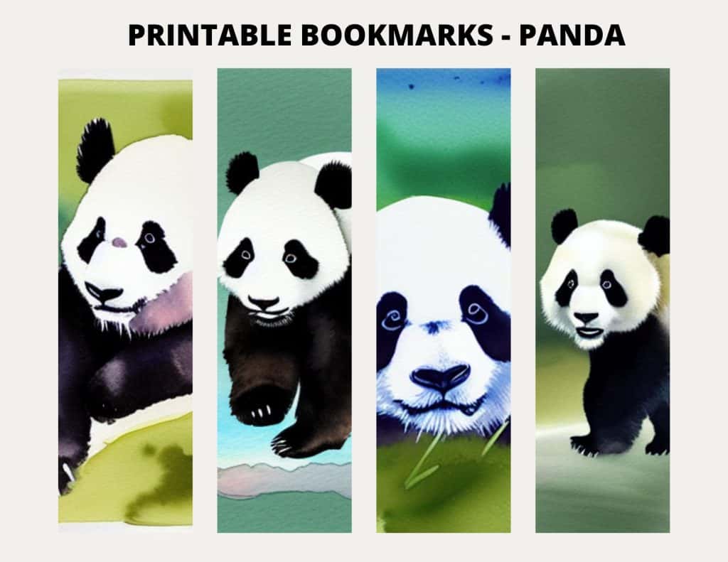 Printable Panda Bookmarks