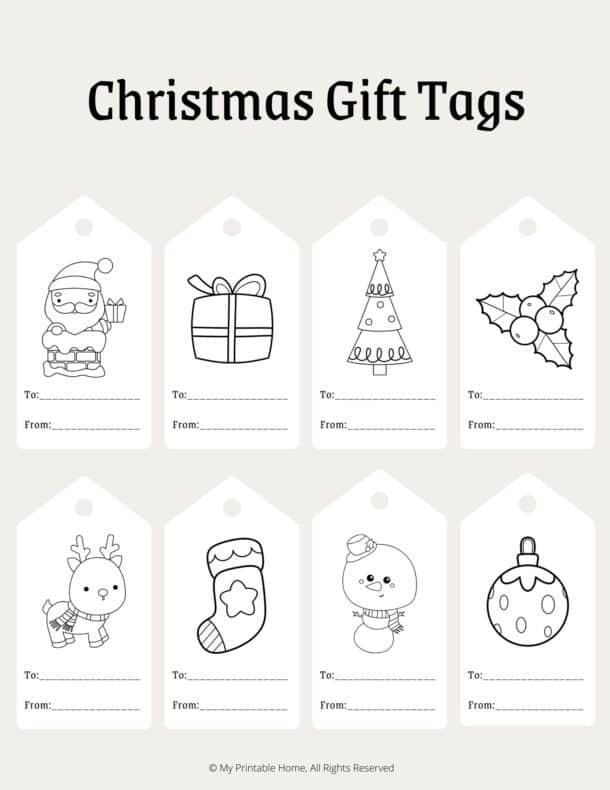 Printable Christmas Gift Tags My Printable Home