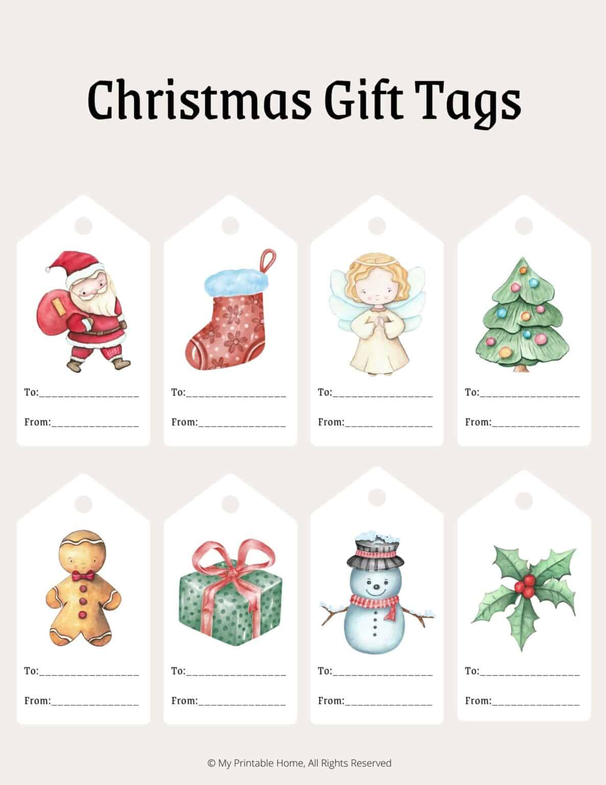 Printable Christmas Gift Tags - My Printable Home
