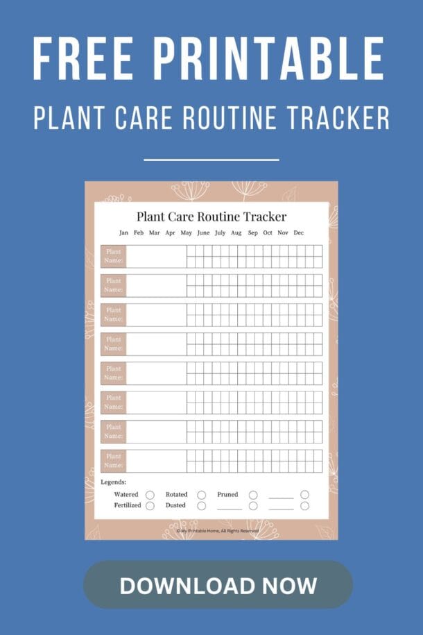 FREE Printable Plant Care Routine Tracker - My Printable Home