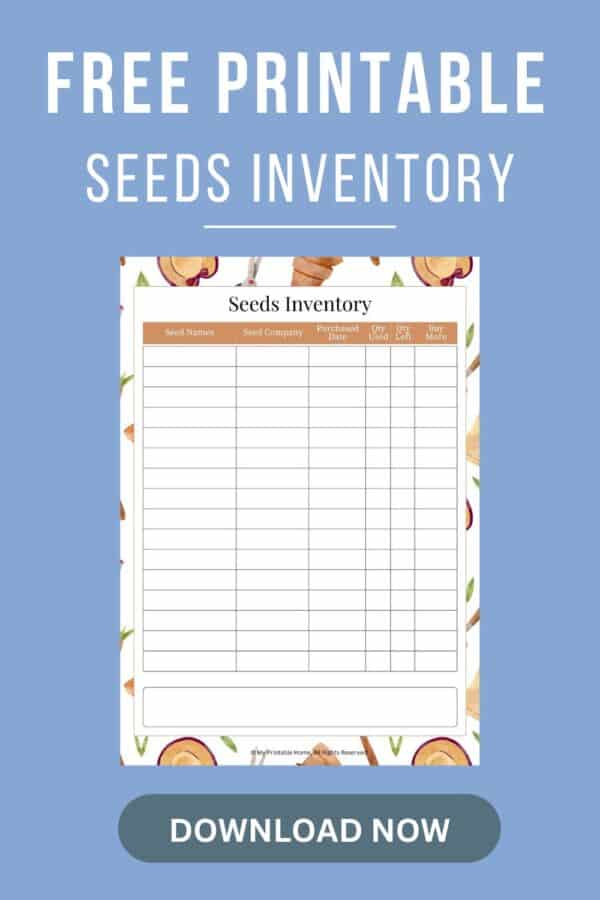 FREE Printable Garden Seeds Inventory - My Printable Home