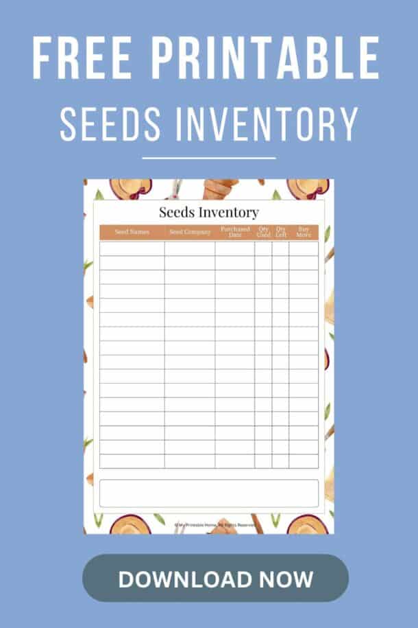 FREE Printable Garden Seeds Inventory - My Printable Home