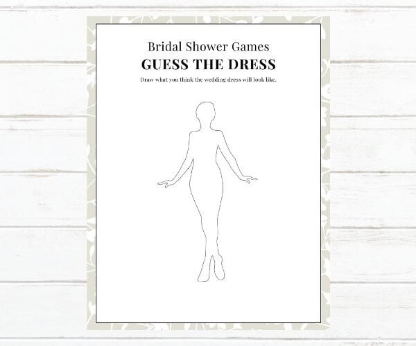 FREE Printable Bridal Shower Games – Guess That Dress