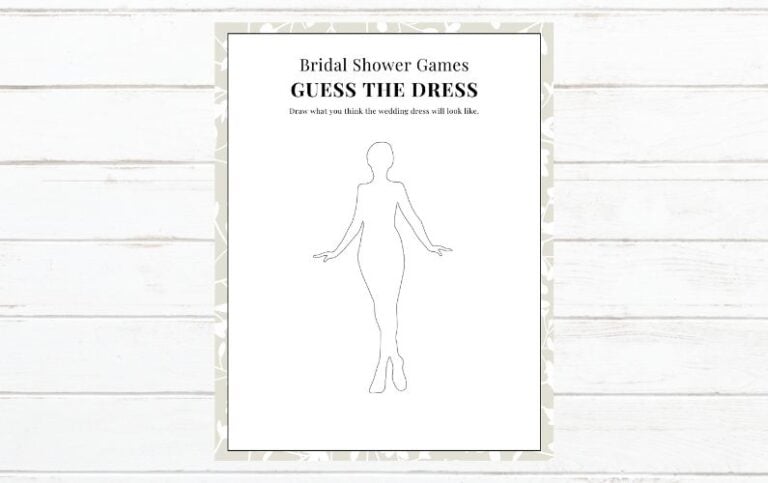 FREE Printable Bridal Shower Games – Guess That Dress
