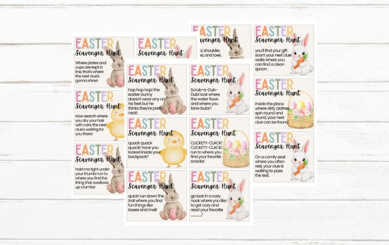 Free Printable Indoor Easter Scavenger Hunt Cards for Family Fun!